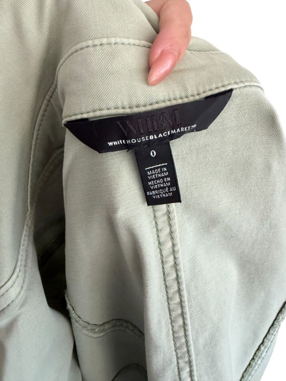 White House Black Market Sage Green Double-Breasted Peplum Blazer - Picture 9 of 9